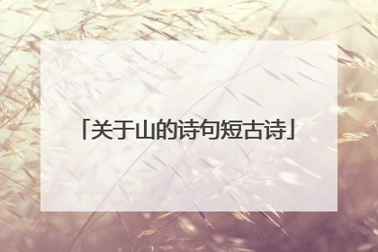 关于山的诗句短古诗