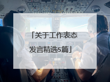 关于工作表态发言精选5篇