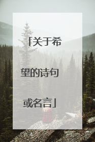 关于希望的诗句或名言