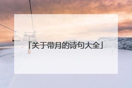 关于带月的诗句大全