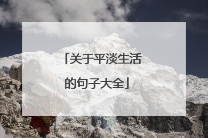 关于平淡生活的句子大全