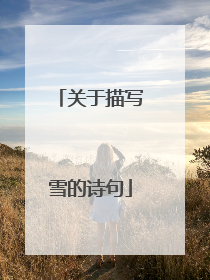 关于描写雪的诗句