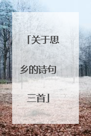关于思乡的诗句三首