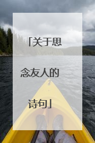 关于思念友人的诗句