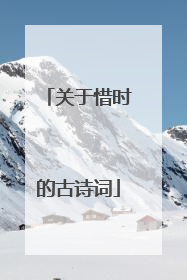 关于惜时的古诗词