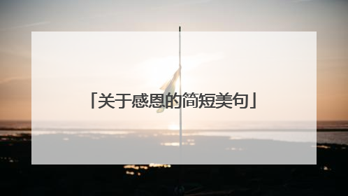 关于感恩的简短美句