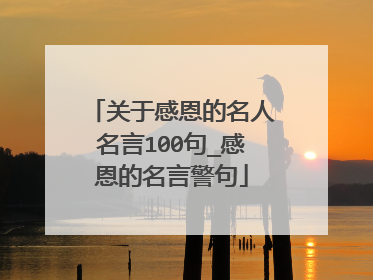 关于感恩的名人名言100句_感恩的名言警句