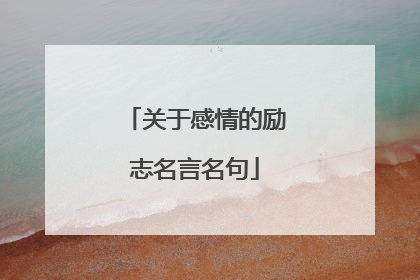 关于感情的励志名言名句