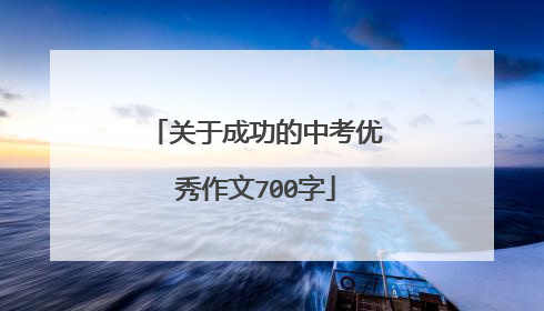 关于成功的中考优秀作文700字