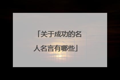 关于成功的名人名言有哪些