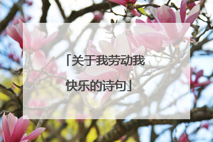 关于我劳动我快乐的诗句