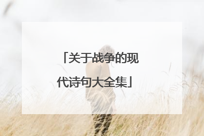 关于战争的现代诗句大全集