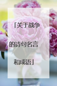 关于战争的诗句名言和成语