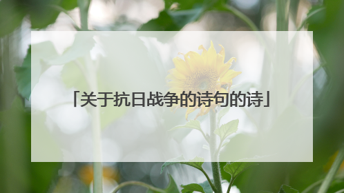关于抗日战争的诗句的诗