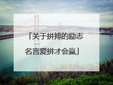 关于拼搏的励志名言爱拼才会赢