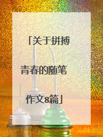 关于拼搏青春的随笔作文8篇