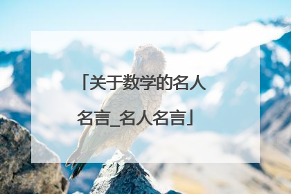 关于数学的名人名言_名人名言