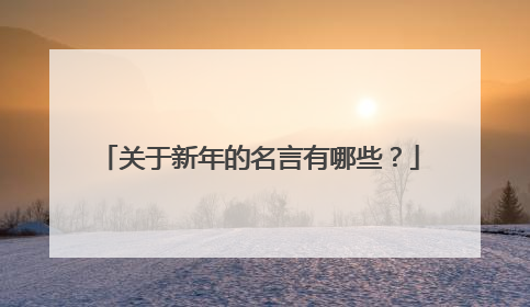 关于新年的名言有哪些？