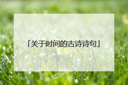 关于时间的古诗诗句