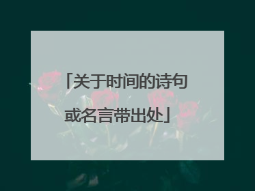 关于时间的诗句或名言带出处