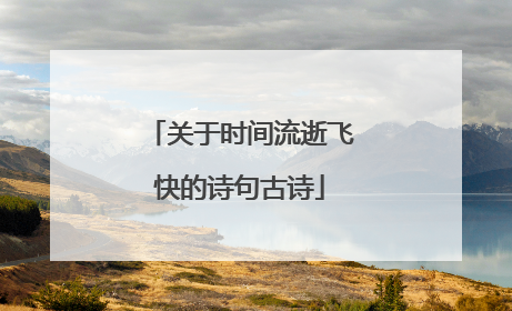 关于时间流逝飞快的诗句古诗