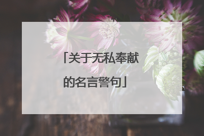关于无私奉献的名言警句