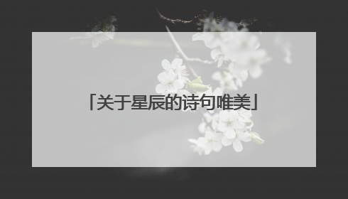 关于星辰的诗句唯美