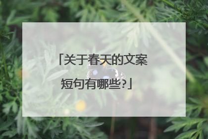 关于春天的文案短句有哪些?