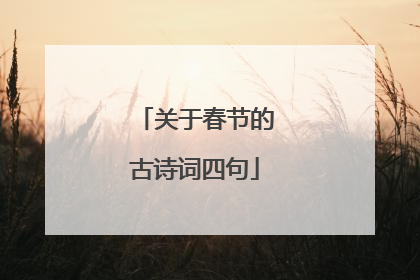 关于春节的古诗词四句
