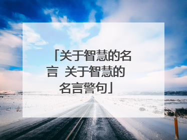 关于智慧的名言 关于智慧的名言警句