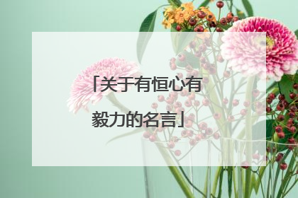 关于有恒心有毅力的名言