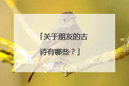 关于朋友的古诗有哪些？