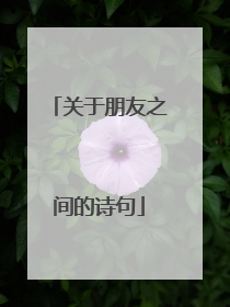 关于朋友之间的诗句