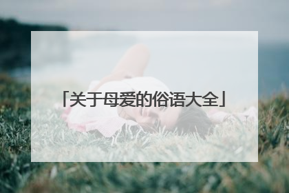 关于母爱的俗语大全