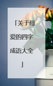 关于母爱的四字成语大全