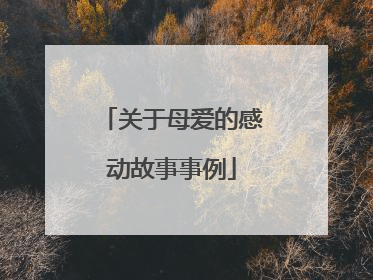关于母爱的感动故事事例
