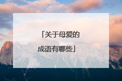 关于母爱的成语有哪些