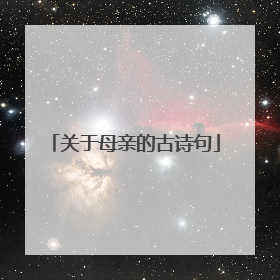 关于母亲的古诗句