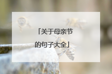 关于母亲节的句子大全