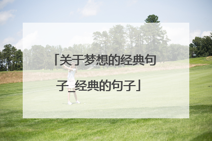 关于梦想的经典句子_经典的句子