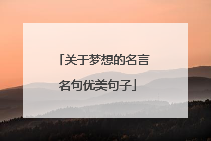 关于梦想的名言名句优美句子