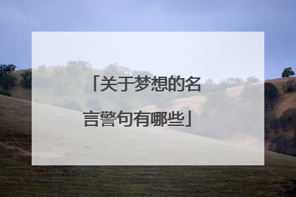 关于梦想的名言警句有哪些