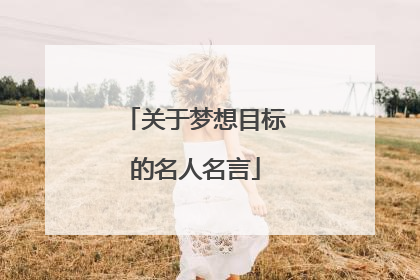 关于梦想目标的名人名言
