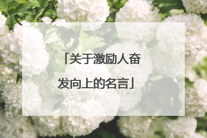 关于激励人奋发向上的名言