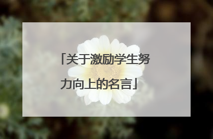 关于激励学生努力向上的名言