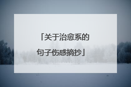 关于治愈系的句子伤感摘抄