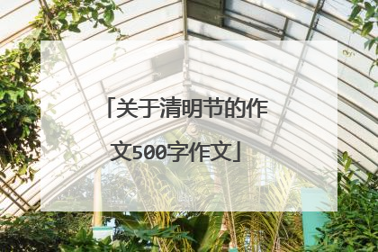 关于清明节的作文500字作文