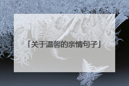 关于温馨的亲情句子