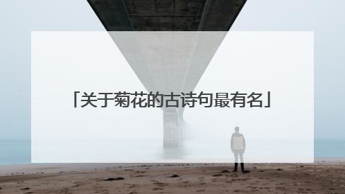 关于菊花的古诗句最有名