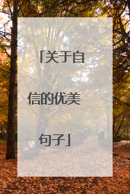 关于自信的优美句子